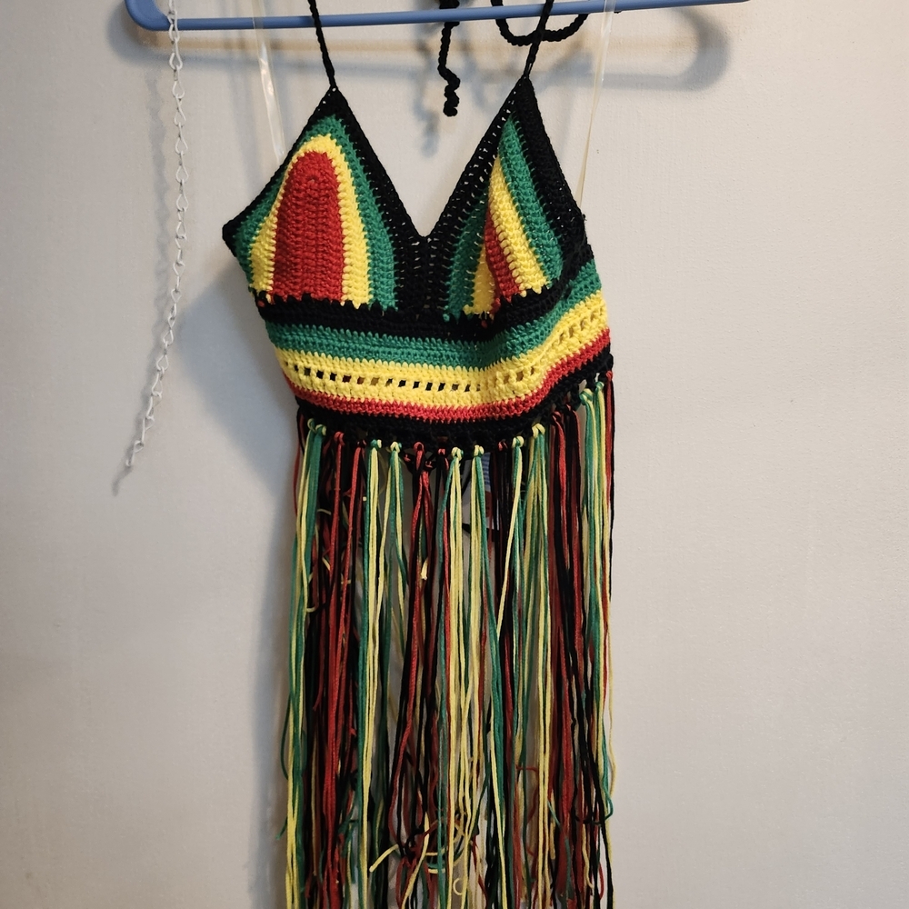 Multicolor Crochet Fringe Tank Top - Picture 2 of 5